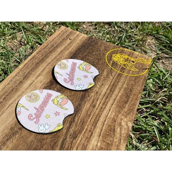 Sailor Moon Light Pink Car Coasters 2 Pack - Picture 2 of 10
